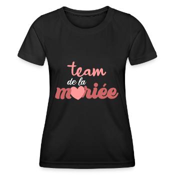 team de la mariée evjf future mariée mariage fille - T-shirt sport Femme - noir - Devant - AI Model Female 172 light (172cm)