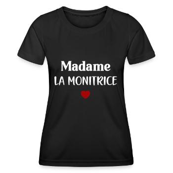 Madame la monitrice - T-shirt sport Femme - noir - Devant - AI Model Female 172 light (172cm)