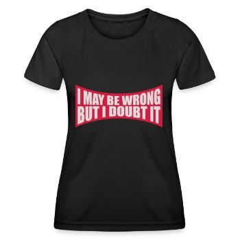 Je peux me tromper - T-shirt sport Femme - noir - Devant - AI Model Female 172 light (172cm)
