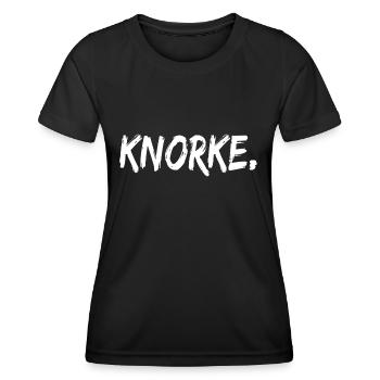 Knorke Spruch Dialekt Berlin Deutsch - Frauen Funktions-T-Shirt - Schwarz - Vorne - AI Model Female 172 light (172cm)