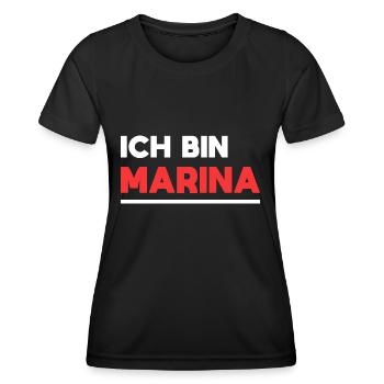 Marina Name Spruch für stolze Marinas - Frauen Funktions-T-Shirt - Schwarz - Vorne - AI Model Female 172 light (172cm)