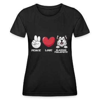 Alaskan Malamute Hund - Frauen Funktions-T-Shirt - Schwarz - Vorne - AI Model Female 172 light (172cm)