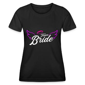 Team Braut Team Bride Junggesellinnenabschied JGA - Frauen Funktions-T-Shirt - Schwarz - Vorne - AI Model Female 172 light (172cm)