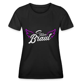 Team Braut Team Bride Junggesellinnenabschied JGA - Frauen Funktions-T-Shirt - Schwarz - Vorne - AI Model Female 172 light (172cm)