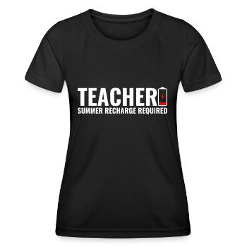 Aufladen des Lehrerakkus im Sommer erforderlich - Frauen Funktions-T-Shirt - Schwarz - Vorne - AI Model Female 172 light (172cm)