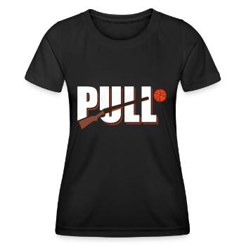 Pull Skeet Shooting Trapshooting - Frauen Funktions-T-Shirt - Schwarz - Vorne - AI Model Female 172 light (172cm)