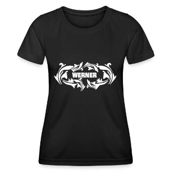 Name Werner - Frauen Funktions-T-Shirt - Schwarz - Vorne - AI Model Female 172 light (172cm)