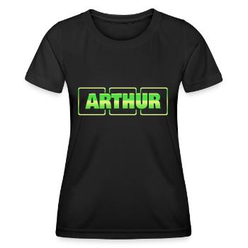 Idée cadeau Arthur - T-shirt sport Femme - noir - Devant - AI Model Female 172 light (172cm)