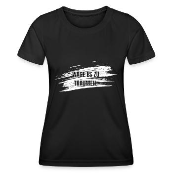 Wage es zu Träumen - Frauen Funktions-T-Shirt - Schwarz - Vorne - AI Model Female 172 light (172cm)