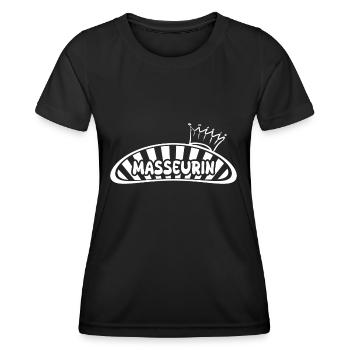 Occupation: masseuse - Women's Functional T-Shirt - black - Front - AI Model Female 172 light (172cm)