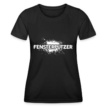 Fensterputzer als Job - Frauen Funktions-T-Shirt - Schwarz - Vorne - AI Model Female 172 light (172cm)