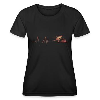 Battement de cœur de bowling - T-shirt sport Femme - noir - Devant - AI Model Female 172 light (172cm)