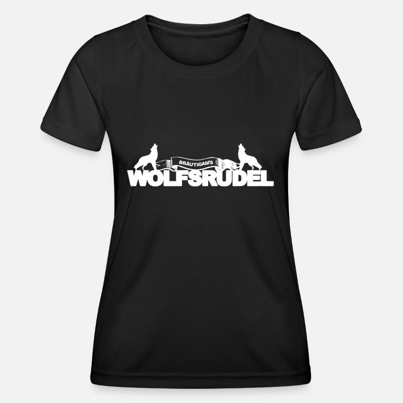 Wolf pack groom bachelorette party gift - Women's Functional T-Shirt - black