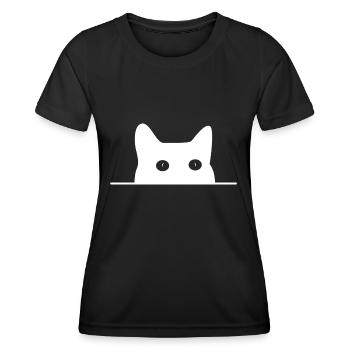 chat - T-shirt sport Femme - noir - Devant - AI Model Female 172 light (172cm)