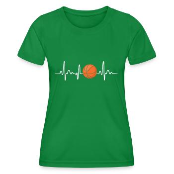 Basket-ball battement de cœur - T-shirt sport Femme - vert - Devant - AI Model Female 172 dark (172cm)