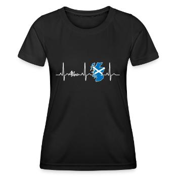 Schottland Alba Schottisch Herzschlag - Frauen Funktions-T-Shirt - Schwarz - Vorne - AI Model Female 172 light (172cm)