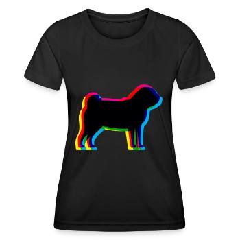 CMYK Mops - Frauen Funktions-T-Shirt - Schwarz - Vorne - AI Model Female 172 light (172cm)