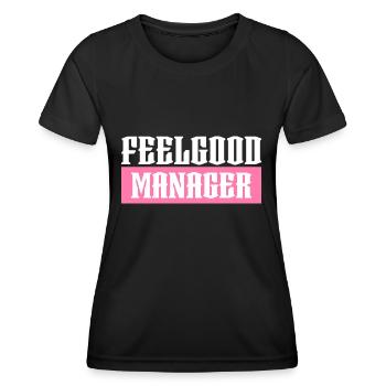 Feelgood manager pink tshirt black - Women's Functional T-Shirt - black - Front - AI Model Female 172 light (172cm)