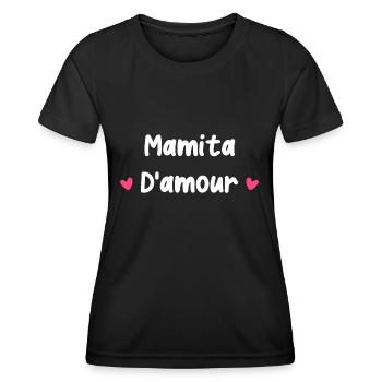 Mamita d'amour - T-shirt sport Femme - noir - Devant - AI Model Female 172 light (172cm)