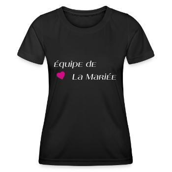 Équipe de la mariée - T-shirt sport Femme - noir - Devant - AI Model Female 172 light (172cm)