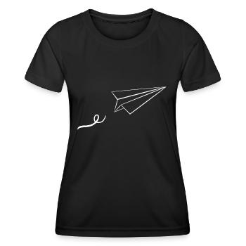 Paper airplane - Women's Functional T-Shirt - black - Front - AI Model Female 172 light (172cm)