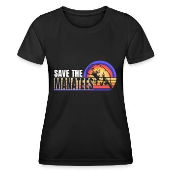 Rettet Die Seekühe Wassertiere Seekühe - Frauen Funktions-T-Shirt - Schwarz - Vorne - AI Model Female 172 light (172cm)