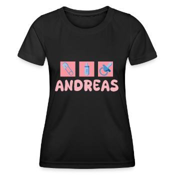 Sucette Andreas - T-shirt sport Femme - noir - Devant - AI Model Female 172 light (172cm)