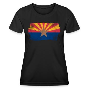 Drapeau de l’Arizona - T-shirt sport Femme - noir - Devant - AI Model Female 172 light (172cm)