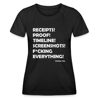 Reçus Preuve Chronologie Captures d’écran Tout - T-shirt sport Femme - noir - Devant - AI Model Female 172 light (172cm)