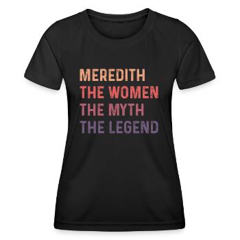 Meredith femme mythe légende Gag nom personnalisé - T-shirt sport Femme - noir - Devant - AI Model Female 172 light (172cm)