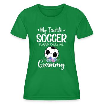 My Favorite Soccer Player Calls Me Grammy - Women's Functional T-Shirt - kelly green - Front - AI Model Female 172 dark (172cm)