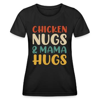 Nugs de poulet et Mama Hugs Toddler Nuggets Foodies - T-shirt sport Femme - noir - Devant - AI Model Female 172 light (172cm)