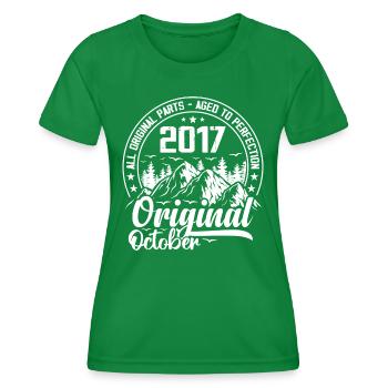 octobre 2017 Original:7 Ans Cadeau Anniversaire - T-shirt sport Femme - vert - Devant - AI Model Female 172 dark (172cm)