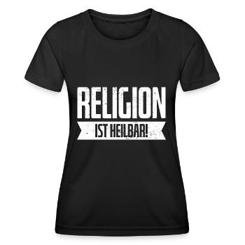 Religion Atheist Agnostiker Geburtstag Geschenk - Frauen Funktions-T-Shirt - Schwarz - Vorne - AI Model Female 172 light (172cm)