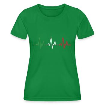 Mon cœur bat pour Italie - T-shirt sport Femme - vert - Devant - AI Model Female 172 dark (172cm)