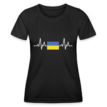 My heart beats for Ukraine - Women's Functional T-Shirt - black - Front - AI Model Female 172 light (172cm)