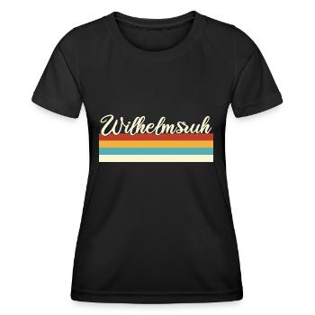 Wilhelmsruh - Pankow - Berlin - Retro - Vintage - Frauen Funktions-T-Shirt - Schwarz - Vorne - AI Model Female 172 light (172cm)