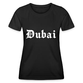 Dubai, gothic, font - Women's Functional T-Shirt - black - Front - AI Model Female 172 light (172cm)