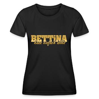 Mme Bettina - T-shirt sport Femme - noir - Devant - AI Model Female 172 light (172cm)