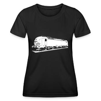 Locomotive électrique - T-shirt sport Femme - noir - Devant - AI Model Female 172 light (172cm)