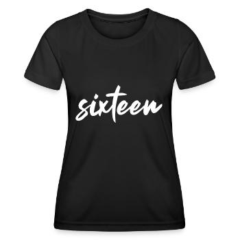 16TH BIRTHDAY SIXTEEN - Women's Functional T-Shirt - black - Front - AI Model Female 172 light (172cm)