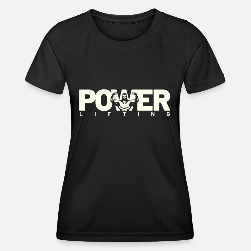 power lifting white - Women's Functional T-Shirt - black