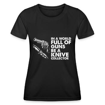 Knife Collector Designs Messerfan Knife Maker - Women's Functional T-Shirt - black - Front - AI Model Female 172 light (172cm)