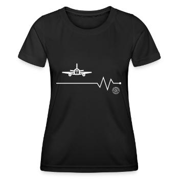 Avion - T-shirt sport Femme - noir - Devant - AI Model Female 172 light (172cm)