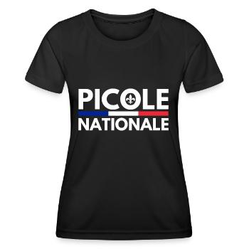 Picole Nationale - Fleur de Lys - T-shirt sport Femme - noir - Devant - AI Model Female 172 light (172cm)