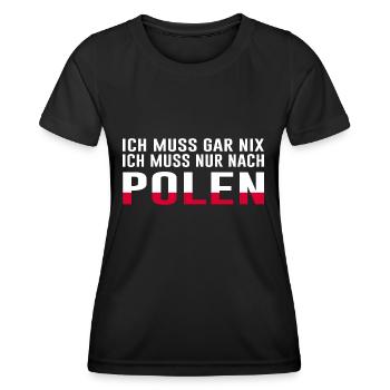 Polen Geschenk Lustiger Spruch - Frauen Funktions-T-Shirt - Schwarz - Vorne - AI Model Female 172 light (172cm)