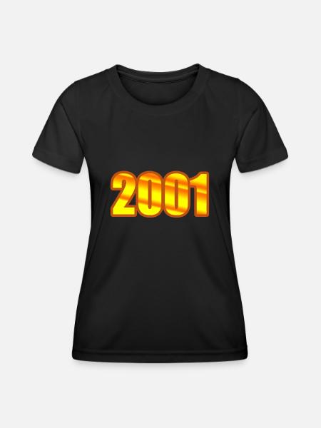 Jahreszahl 2001 - Frauen Funktions-T-Shirt - Schwarz