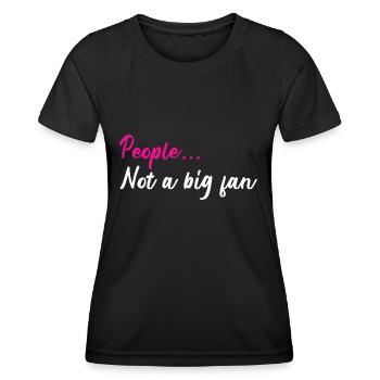 Des gens drôles, pas un grand fan, un sarcasme introverti - T-shirt sport Femme - noir - Devant - AI Model Female 172 light (172cm)