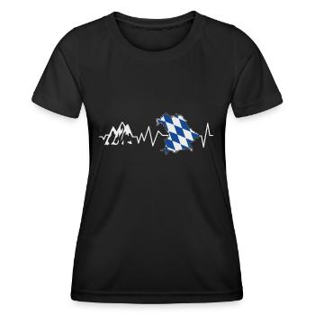 Herzschlag Bayern Wandern Berge - Frauen Funktions-T-Shirt - Schwarz - Vorne - AI Model Female 172 light (172cm)