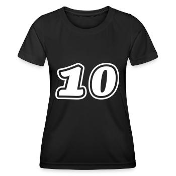 Symbole de 10 chiffres - T-shirt sport Femme - noir - Devant - AI Model Female 172 light (172cm)